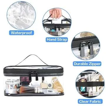 HAOGUAGUA 2-Piece Clear Makeup Bags for Travel