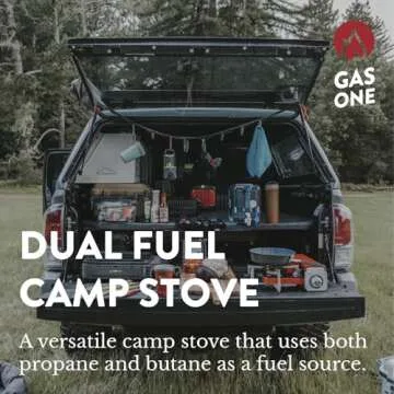 GasOne 15,000 BTU Propane or Butane Stove Portable Camping Stove - Patented - with Carrying Case Gre...
