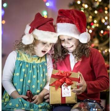 100 Count Christmas Gift Tags with Ribbon Tie Strings 4 Design Greenery Personalized Name Tag Labels Write to & from for Gifts Bags Wrapping Presents