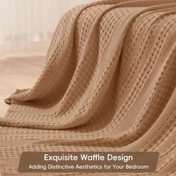 PHF 100% Cotton Waffle Weave Blanket for Luxury Comfort