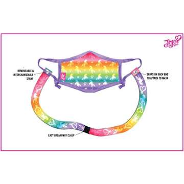 Jojo Siwa Kids Cloth Face Mask with Clip Lanyard Holder