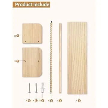 Maxpeuvon Nursery Floating Shelves for Wall, Set of 3 Book Shelves Natural Wood Wall Mounted Organizer with Towel Bar Hanging Bookshelves Nursery Decor for Kids Room, Bedroom and Kitchen