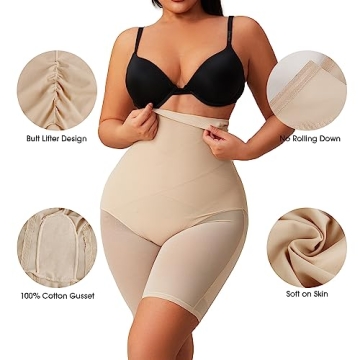 MOVWIN High Waist Tummy Control Body Shaper Shorts