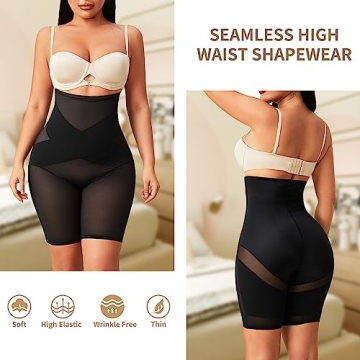 MOVWIN High Waist Tummy Control Body Shaper Shorts