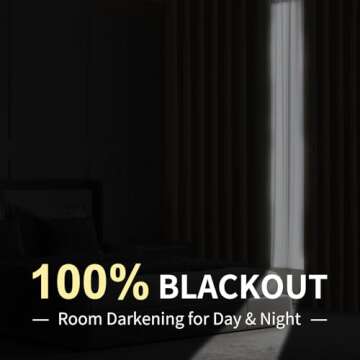 CUCRAF 100% Blackout Window Curtains for Bedroom Noise Reducing,Thermal Insulated Room Darkening Gro...