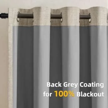 CUCRAF 100% Blackout Window Curtains for Bedroom Noise Reducing,Thermal Insulated Room Darkening Grommet Drapes for Living Room,2 Panels Sets(52 x 96 inches, Light Khaki)