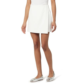 The Drop Women's Kamila A-Line Mini Skort - chic ivory essential for every wardrobe