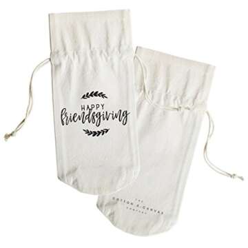 The Cotton & Canvas Co. Friendsgiving Wine Bag - Stylish Gift and Table Decor