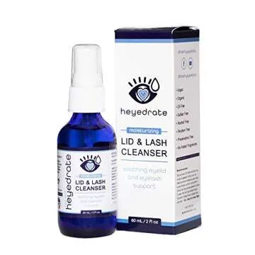Heyedrate Lid and Lash Cleanser for Eye Irritation and Eyelid Relief, Gentle Hypochlorous Acid Eyelid Cleansing Spray (1 ounce + 2 ounce BUNDLE)