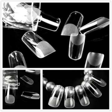 UNA GELLA Square Fake Nails 504pcs Square Gel Nail Tips Clear Press on Nails Pre-shape for Full Cover Square Nails French False Nails For Nail Extension Nail Art Home DIY 12 Sizes False Gelly Tips