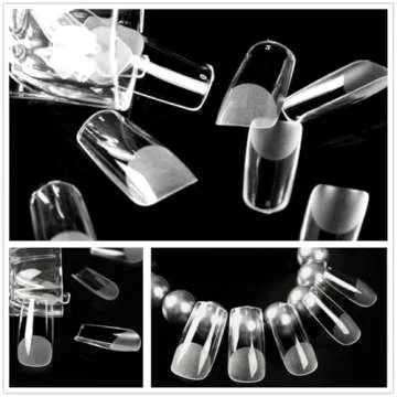UNA GELLA Square Fake Nails 504pcs Square Gel Nail Tips Clear Press on Nails Pre-shape for Full Cover Square Nails French False Nails For Nail Extension Nail Art Home DIY 12 Sizes False Gelly Tips