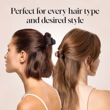 Kitsch Eco-Friendly Medium Claw Clips - Cute & Stylish Short Hair Accessories for Women, Girls | Ideal Size for Any Hairstyles, 2pcs (Black & Tortoise)