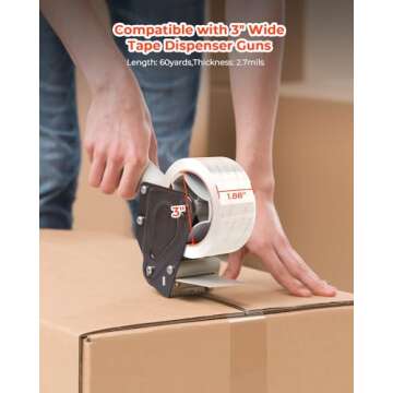 MUNBYN Packing Tape, Heavy Duty Shipping Tape with Total 360 Yards, 2.7mil, 1.88" *60 Yard(Per Rolls) Great for Shipping Packing Moving Mailing Office Storage, Clear Tape Refill for Dispenser