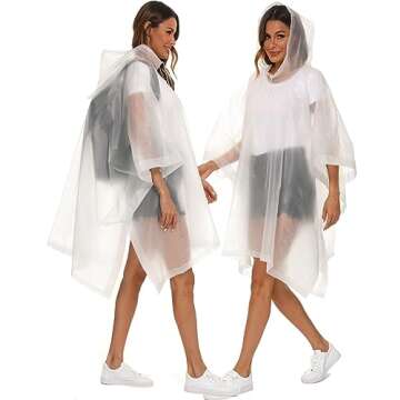 Borogo Reusable Rain Ponchos 2 Pack for All Ages