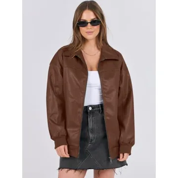 Stylish Oversized Leather Jacket for Women - Fall Fashion