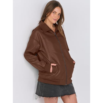 Stylish Oversized Leather Jacket for Women - Fall Fashion