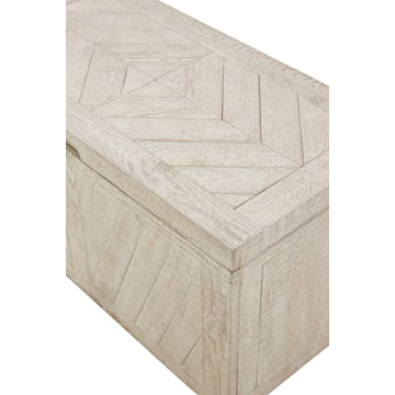 Ryker Modern Rustic Storage Trunk Coffee Table in Whitewash