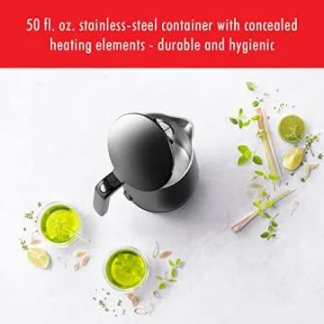 ZWILLING Enfinigy Cool Touch 1.5-Liter Electric Kettle, Cordless Tea Kettle & Hot Water, Black
