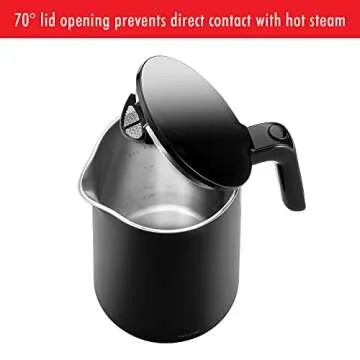 ZWILLING Enfinigy Cool Touch 1.5-Liter Electric Kettle, Cordless Tea Kettle & Hot Water, Black