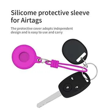 Soft Silicone Case for Apple AirTags 2021 with Keychain