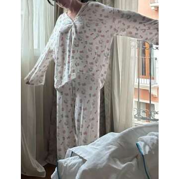 FHNUVB Women 2 Piece Floral Pajama Set Button Down Long Sleeve Wide Leg Fruit Set Cute Pjs Y2K Loung...
