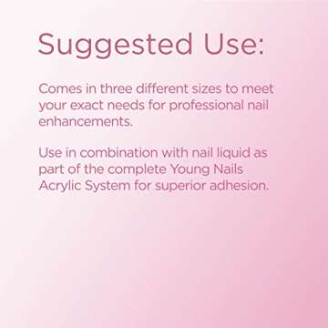 Young Nails Acrylic Core Powder - Self-Leveling Acrylic Nail Powder, Clear Nude Pink White Acrylic Powder for Nail Extenstion, Professional Grade, Superior Adhesion, Color - Clear, 45g