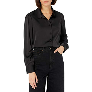 Elegant Stretch Satin Shirt by The Drop Women's Lucyswhims