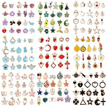 460Pcs Charms for Jewelry Making, Assorted Wholesale Mixed Color Plated Bracelet Charms, Pendants Earring Charms for Bracelets Necklace Keychain DIY Crafting
