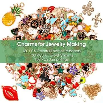 460Pcs Charms for Jewelry Making, Assorted Wholesale Mixed Color Plated Bracelet Charms, Pendants Earring Charms for Bracelets Necklace Keychain DIY Crafting