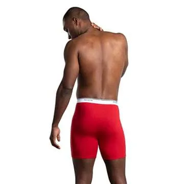 Fruit of the Loom Men's Active Cotton Blend Lightweight Boxer Briefs, Assorted Colors (8 Pack), Large