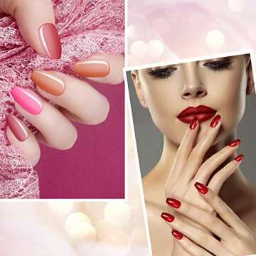 Maitys 720 Pieces 30 Sets Medium Square Press on Nails Glossy Fake Nails Solid Color Artificial Tips Full Cover for Women Girls Ballerina DIY(Classic Colors)