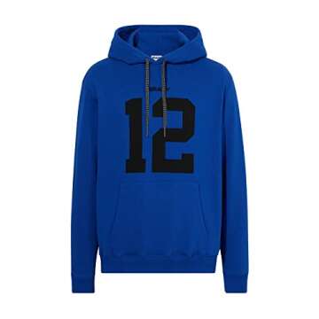 BRADY Men's Cotton Fleece Big Twelve Hoodie - Sustainable Comfort in Blue