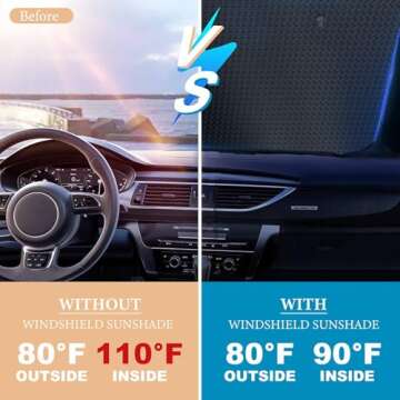 Hello Gorgeous Car Windshield Sunshade, Pink Crown Eyelash Front Window Sun Shades, Folding Block UV Rays Sun Visor Protector, Sun Shield for Car Sedan Truck SUV Cute Auto Accessories 51x27.5 in
