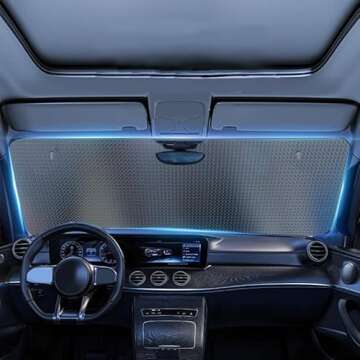 Hello Gorgeous Car Windshield Sunshade, Pink Crown Eyelash Front Window Sun Shades, Folding Block UV Rays Sun Visor Protector, Sun Shield for Car Sedan Truck SUV Cute Auto Accessories 51x27.5 in