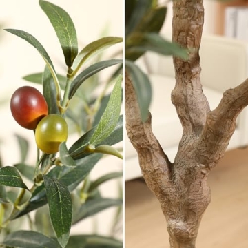 LOMANTO 7Ft Artificial Olive Tree Realistic Home Office Decor