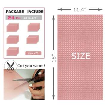 Rwotlls 24Pcs Refrigerator Liners, Washable Fridge Liner Mats Covers Pads for Glass Shelf Cupboard C...