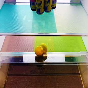 Rwotlls 24Pcs Refrigerator Liners, Washable Fridge Liner Mats Covers Pads for Glass Shelf Cupboard Cabinet Drawer Home Kitchen Accessories Organization (Pink)