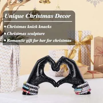 Double Hand Heart Decorative Statue for Home & Gifts