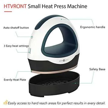 HTVRONT Mini Heat Press for Easy Crafting Projects