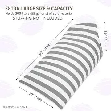 Butterfly Craze Bean Bag Chair Cover: Comfy Toy Organizer for Kids