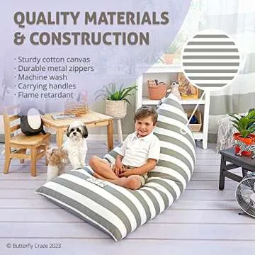 Butterfly Craze Fun Bean Bag Chair for Stylish Storage
