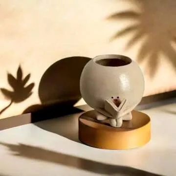 WT WINGTENG Cute Resin Plant Pots for Indoor Décor