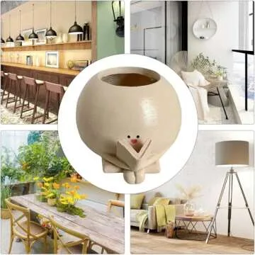 WT WINGTENG Cute Resin Plant Pots for Indoor Décor