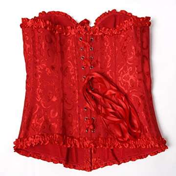 Zhitunemi Red Plus Size Corset Top - Elegant & Versatile for All Occasions