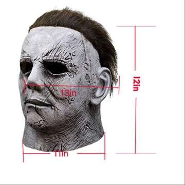 TCCMEIR Michael Myers Mask,Halloween Horror Scary Face Latex Mask for Men Women Adult.Grey