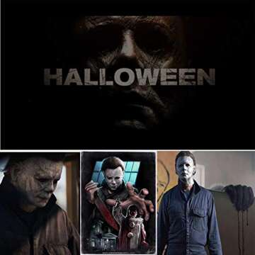 TCCMEIR Michael Myers Mask,Halloween Horror Scary Face Latex Mask for Men Women Adult.Grey