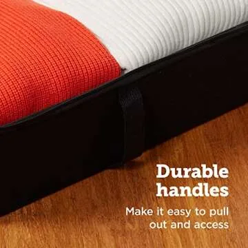 storageLAB Under Bed Storage Containers, Closet Organizers and Storage Bins, 2 Pack Underbed Clothes Storage Organizer with Sturdy Handles for use Under the Bed, End of Bed, Bed Accessories, Comforter