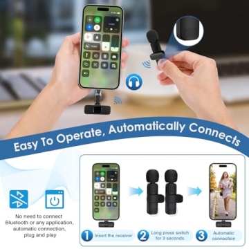 Wireless Lavalier Microphone for iPhone, Android