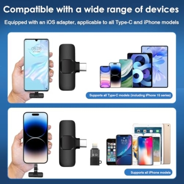 Wireless Lavalier Microphone for iPhone, Android