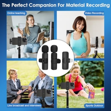 Wireless Lavalier Microphone for iPhone, Android